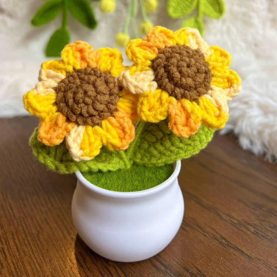 Crochet Twin Sunflower